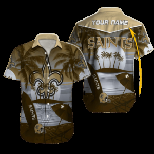 Personalized New Orleans Saints Sunset Bay Hawaiian Shirt