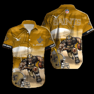 Personalized New Orleans Saints Sunset Charge Hawaiian Shirt