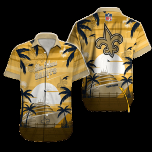 Personalized New Orleans Saints Sunset Cruise Hawaiian Shirt