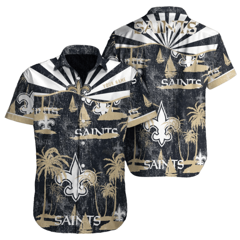 Personalized New Orleans Saints Sunset Sail Hawaiian Shirt Personalized New Orleans Saints Sunset Sail Hawaiian Shirt