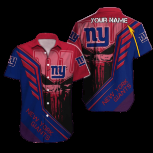 Personalized New York Giants Champion Stripes Hawaiian Shirt