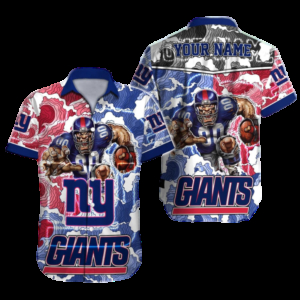 Personalized New York Giants Dynamic Waves Hawaiian Shirt