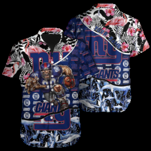 Personalized New York Giants Fierce Player Hawaiian Shirt