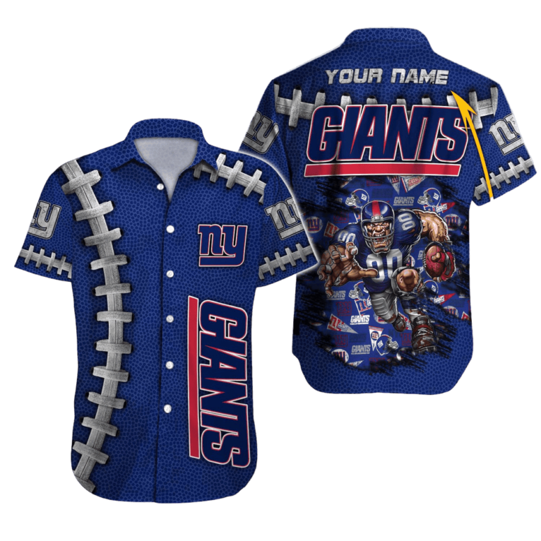 Personalized New York Giants Football Armor Hawaiian Shirt Personalized New York Giants Football Armor Hawaiian Shirt