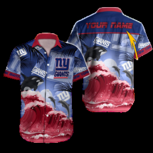 Personalized New York Giants Ocean Wave Hawaiian Shirt