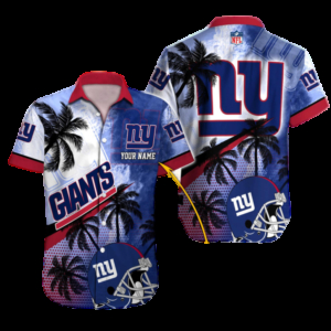 Personalized New York Giants Palm Breeze Hawaiian Shirt
