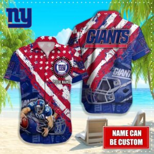 Personalized New York Giants Stars and Stripes Hawaiian Shirt