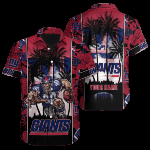 Personalized New York Giants Sunset Blitz Hawaiian Shirt