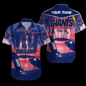 Personalized New York Giants Sunset Paradise Hawaiian Shirt