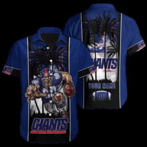 Personalized New York Giants Tropical Night Hawaiian Shirt
