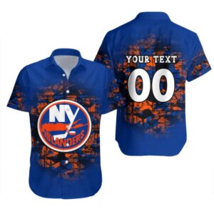Personalized New York Islanders Graffiti Personalized Hawaiian Shirt