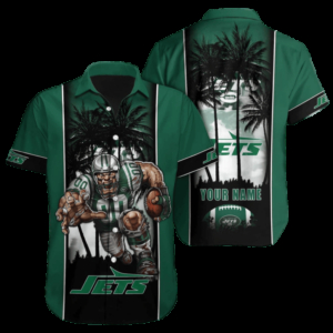 Personalized New York Jets Palm Action Hawaiian Shirt