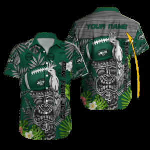 Personalized New York Jets Tiki Jungle Hawaiian Shirt