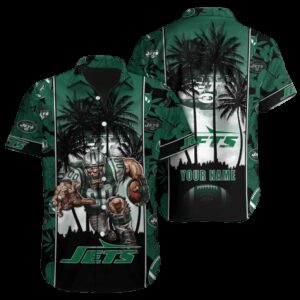 Personalized New York Jets Tropical Paradise Hawaiian Shirt