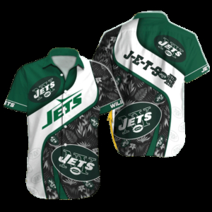 Personalized New York Jets Tropical Waves Hawaiian Shirt