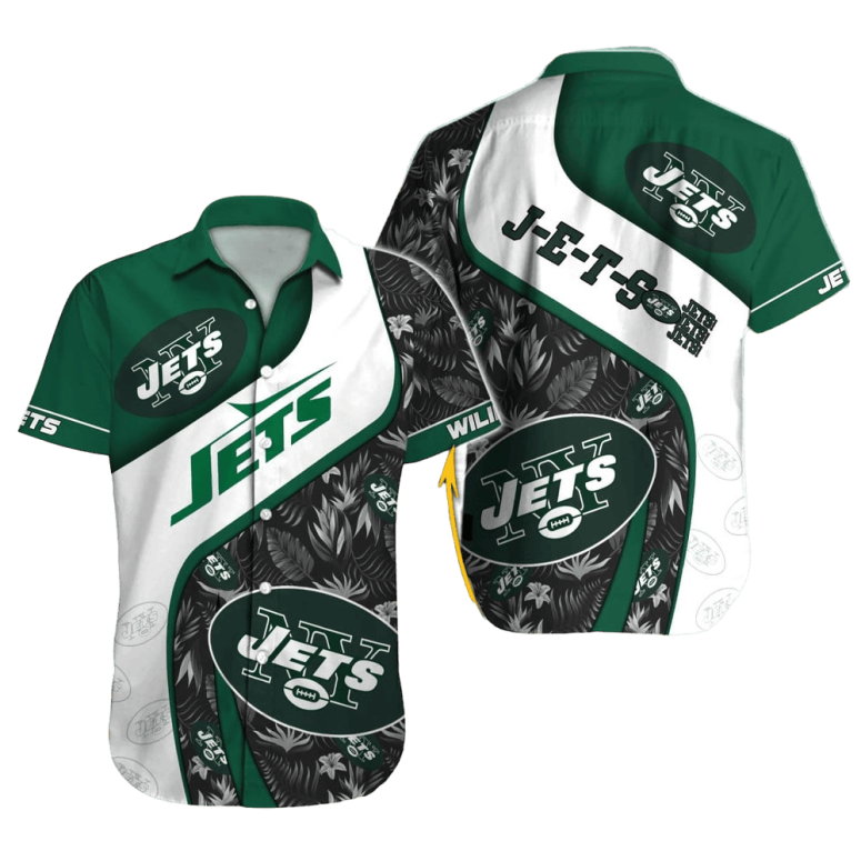 Personalized New York Jets Tropical Waves Hawaiian Shirt Personalized New York Jets Tropical Waves Hawaiian Shirt