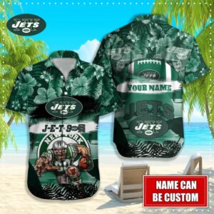 Personalized New York Jets Warrior Tropical Hawaiian Shirt