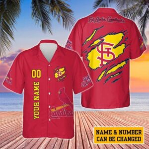 Personalized St. Louis Cardinals Claw Sunset Hawaiian Shirt