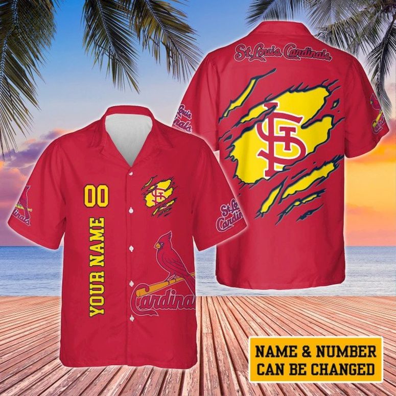 Personalized St. Louis Cardinals Claw Sunset Hawaiian Shirt Personalized St. Louis Cardinals Claw Sunset Hawaiian Shirt