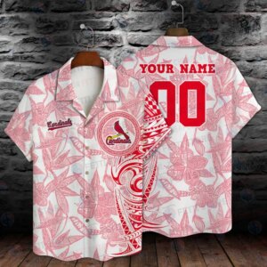 Personalized St. Louis Cardinals Tribal Bloom Hawaiian Shirt