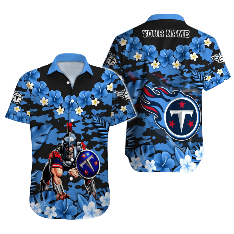 Personalized Tennessee Titans Camouflage Bloom Personalized Hawaiian Shirt Personalized Tennessee Titans Camouflage Bloom Personalized Hawaiian Shirt