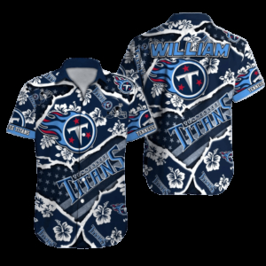 Personalized Tennessee Titans Floral Rip Hawaiian Shirt