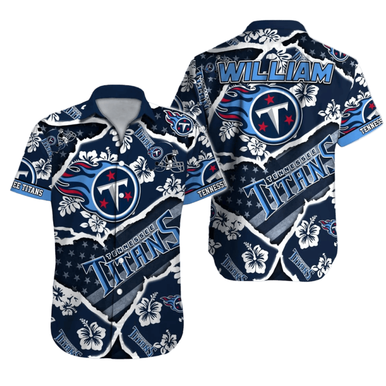 Personalized Tennessee Titans Floral Rip Hawaiian Shirt Personalized Tennessee Titans Floral Rip Hawaiian Shirt