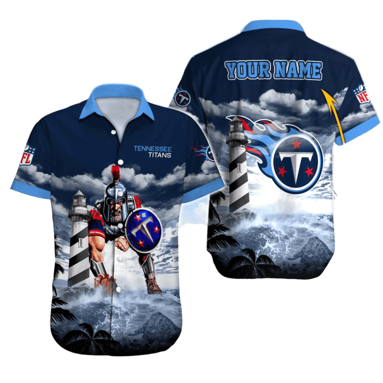 Personalized Tennessee Titans Lighthouse Guardian Hawaiian Shirt Personalized Tennessee Titans Lighthouse Guardian Hawaiian Shirt