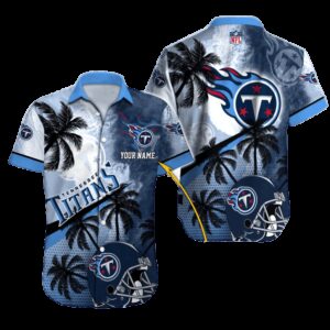 Personalized Tennessee Titans Moonlit Palms Hawaiian Shirt
