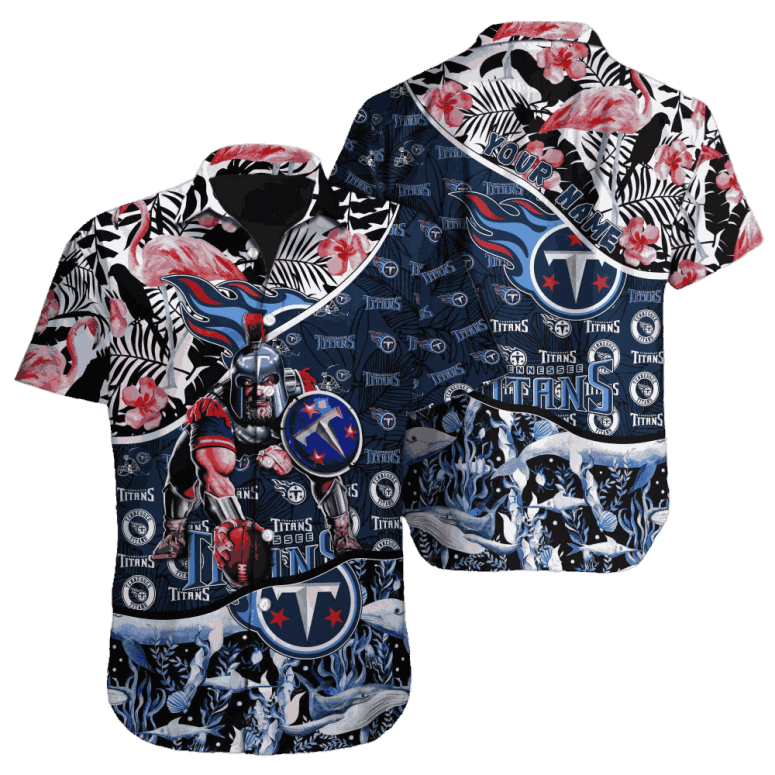 Personalized Tennessee Titans Ocean Bloom Hawaiian Shirt Personalized Tennessee Titans Ocean Bloom Hawaiian Shirt