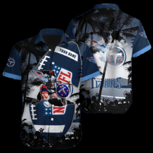 Personalized Tennessee Titans Palms Shield Hawaiian Shirt