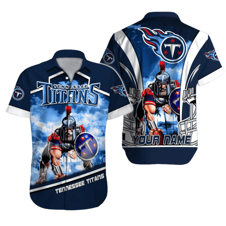 Personalized Tennessee Titans Sky Shield Hawaiian Shirt Personalized Tennessee Titans Sky Shield Hawaiian Shirt