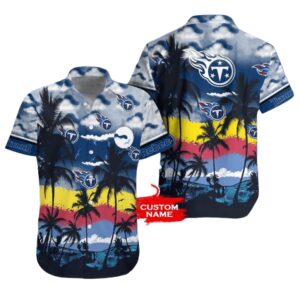Personalized Tennessee Titans Sunset Paradise Personalized Hawaiian Shirt