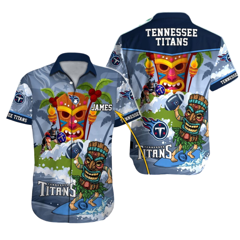Personalized Tennessee Titans Tiki Wave Hawaiian Shirt Personalized Tennessee Titans Tiki Wave Hawaiian Shirt