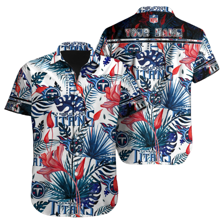 Personalized Tennessee Titans Tropical Jungle Hawaiian Shirt Personalized Tennessee Titans Tropical Jungle Hawaiian Shirt
