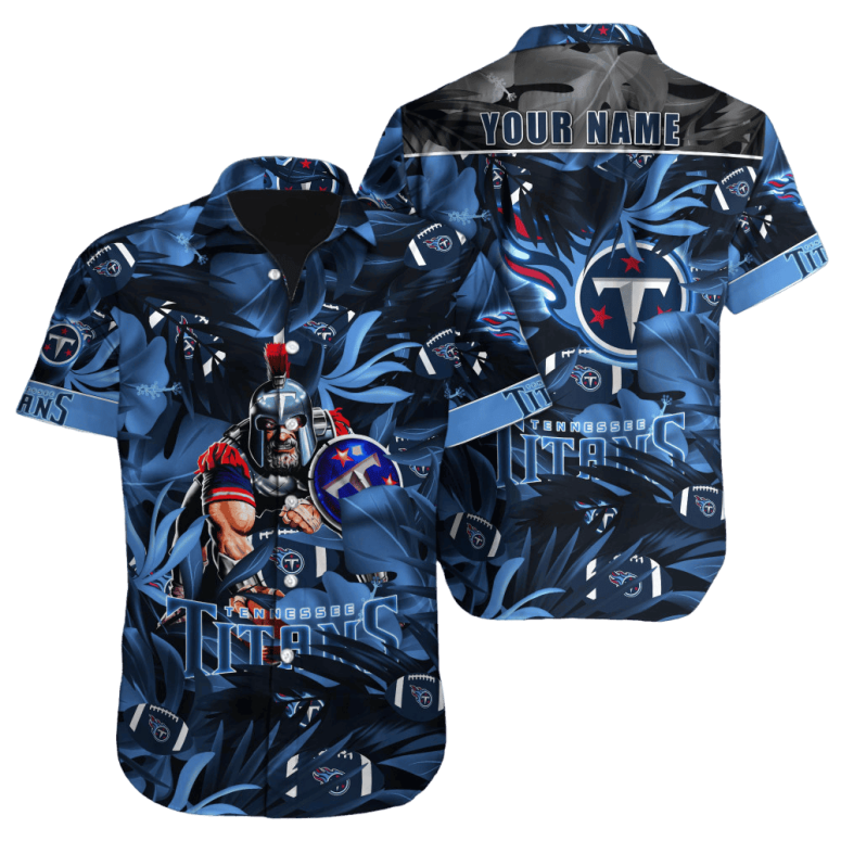 Personalized Tennessee Titans Warrior Leaves Hawaiian Shirt Personalized Tennessee Titans Warrior Leaves Hawaiian Shirt