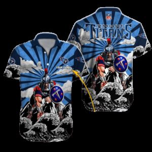Personalized Tennessee Titans Warrior Sunrise Hawaiian Shirt