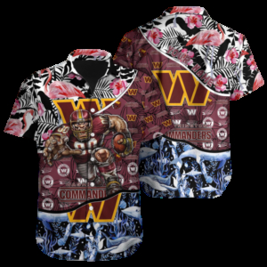 Personalized Washington Commanders Flamingo Ocean Hawaiian Shirt