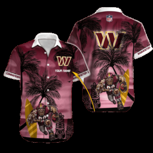 Personalized Washington Commanders Island Blitz Hawaiian Shirt
