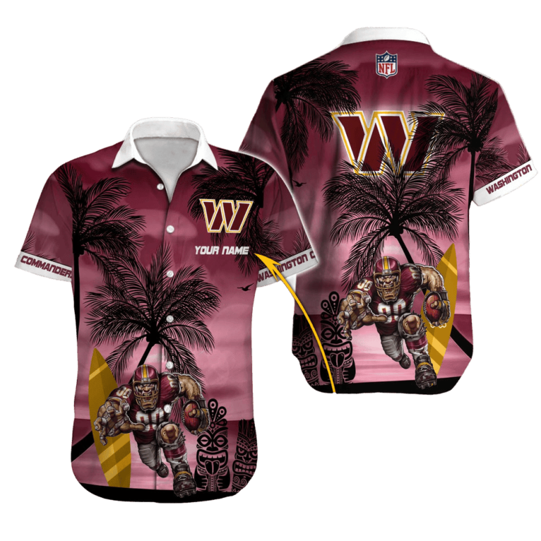 Personalized Washington Commanders Island Blitz Hawaiian Shirt Personalized Washington Commanders Island Blitz Hawaiian Shirt