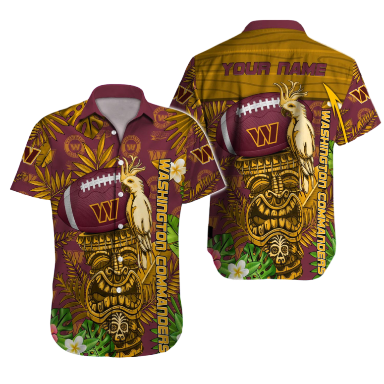 Personalized Washington Commanders Jungle Spirit Hawaiian Shirt Personalized Washington Commanders Jungle Spirit Hawaiian Shirt