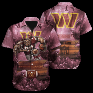 Personalized Washington Commanders Jungle Warrior Hawaiian Shirt