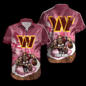 Personalized Washington Commanders Palm Rush Hawaiian Shirt