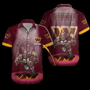 Personalized Washington Commanders Starry Gridiron Hawaiian Shirt