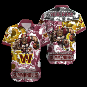 Personalized Washington Commanders Storm Blitz Hawaiian Shirt
