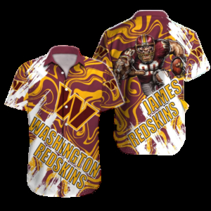 Personalized Washington Commanders Swirl Blitz Hawaiian Shirt