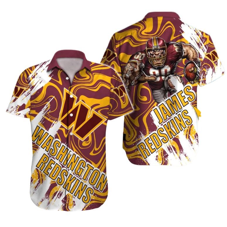 Personalized Washington Commanders Swirl Blitz Hawaiian Shirt Personalized Washington Commanders Swirl Blitz Hawaiian Shirt
