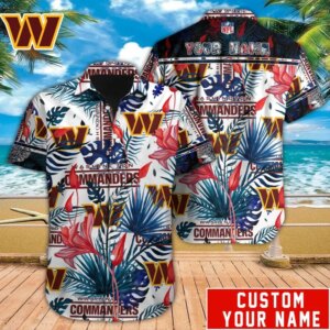 Personalized Washington Commanders Tropical Fan Hawaiian Shirt