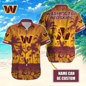 Personalized Washington Redskins Sunset Paradise Hawaiian Shirt