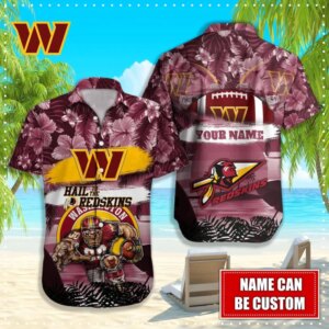 Personalized Washington Redskins Tropical Tribute Hawaiian Shirt